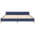 Cama sin colchón tela azul 180x200