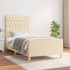 Estructura de cama sin colchón tela crema 100x200