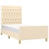 Estructura de cama sin colchón tela crema 100x200