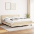 Cama box spring con colchón tela color crema 160x200