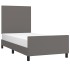 Estructura de cama sin colchón cuero sintético gris 100x200