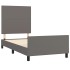 Estructura de cama sin colchón cuero sintético gris 100x200