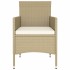 Set comedor jardín 5 pzas ratán sintético vidrio templado