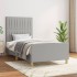 Estructura de cama sin colchón tela gris claro 90x200