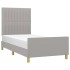 Estructura de cama sin colchón tela gris claro 90x200