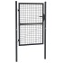 Puerta de malla de jardín acero galvanizado gris 100x175