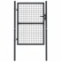Puerta de malla de jardín acero galvanizado gris 100x175