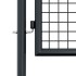 Puerta de malla de jardín acero galvanizado gris 100x175