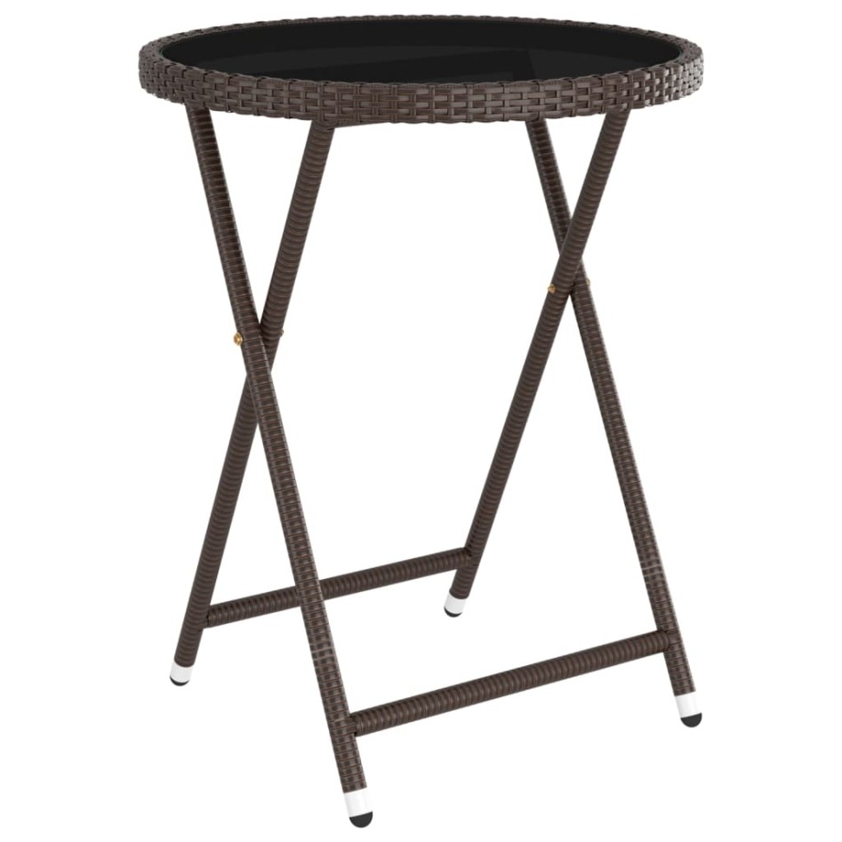 Set bistró jardín 5 pzas ratán sintético vidrio templado