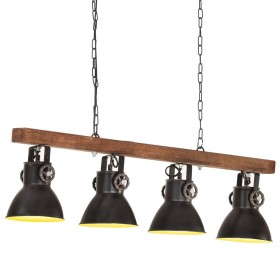 Lámpara de techo industrial madera de mango negro
