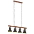Lámpara de techo industrial madera de mango negro