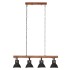 Lámpara de techo industrial madera de mango negro
