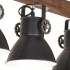 Lámpara de techo industrial madera de mango negro