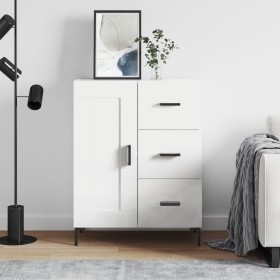 Aparador de madera de ingeniería blanco 69,5x34x90