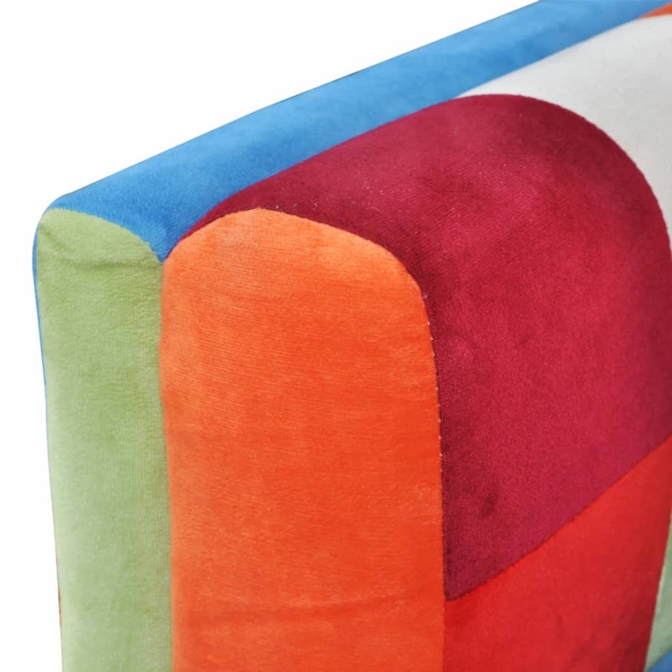 Sillón cubo con diseño de retales tela Patchwork patas