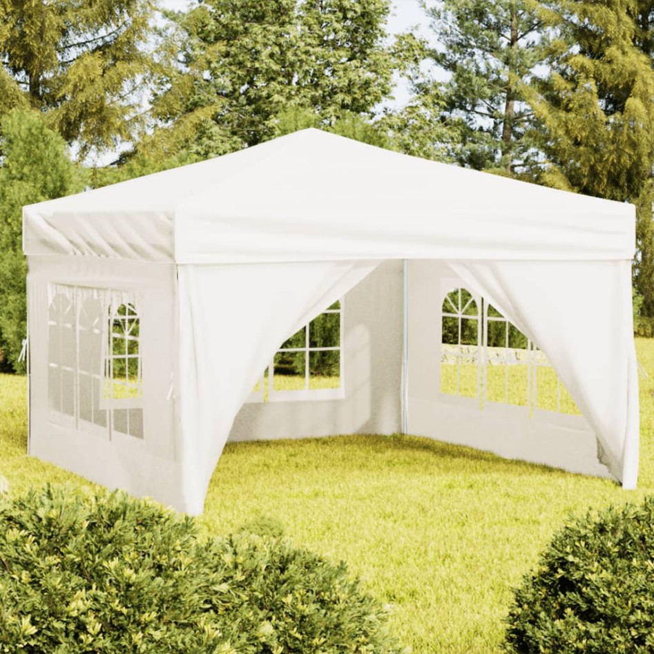 Carpa para fiestas plegable con paredes laterales crema 3x3