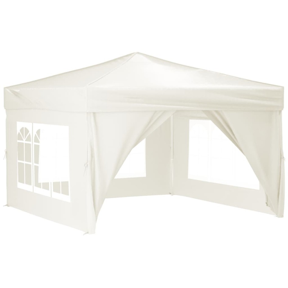 Carpa para fiestas plegable con paredes laterales crema 3x3
