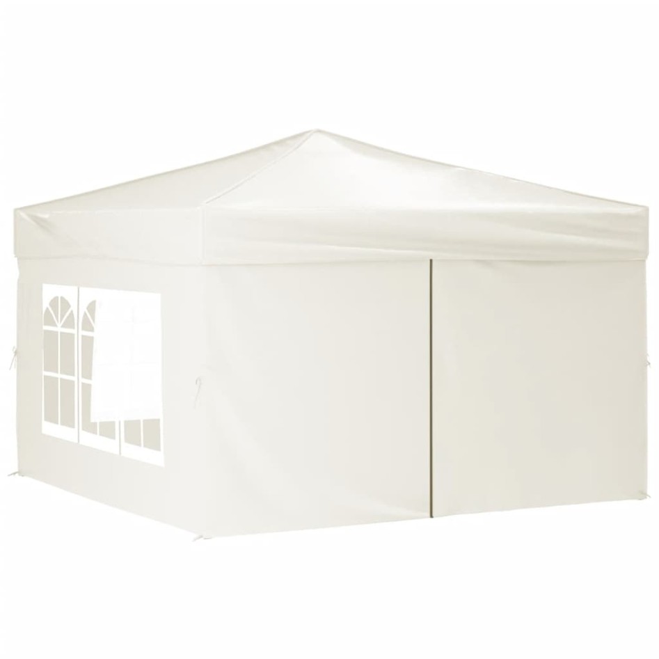 Carpa para fiestas plegable con paredes laterales crema 3x3