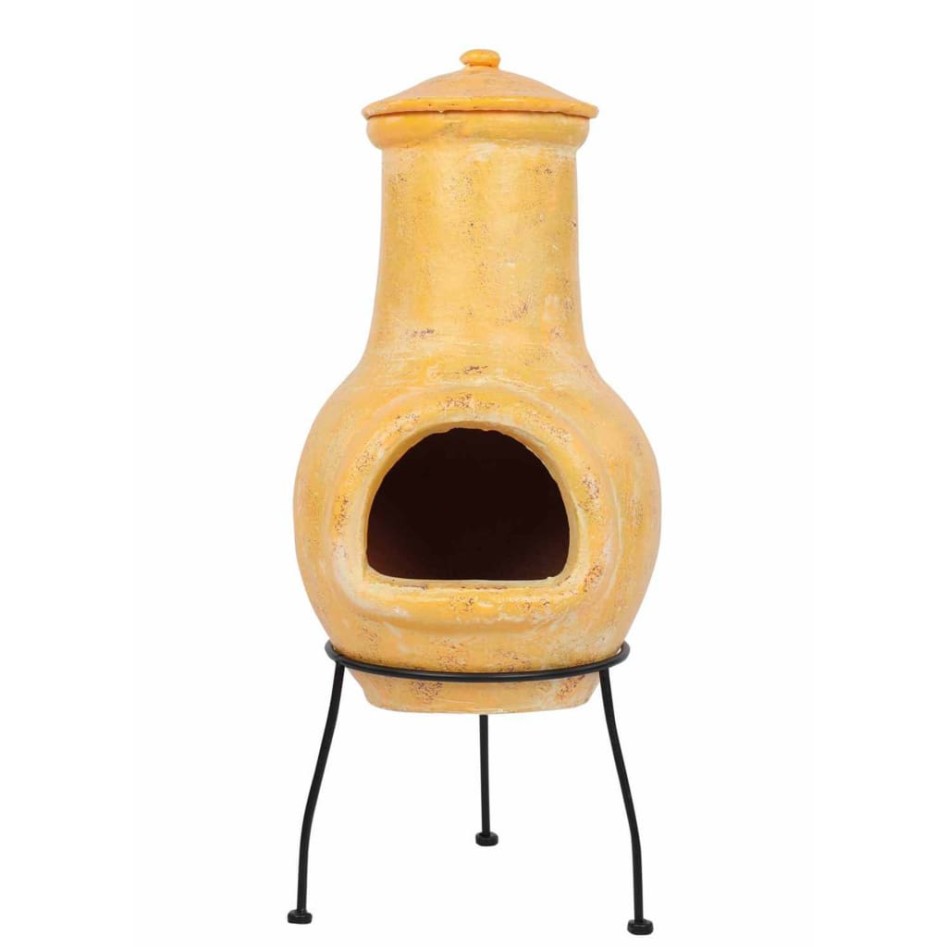 Redfire Chimenea Tampico arcilla amarilla 31x31x68