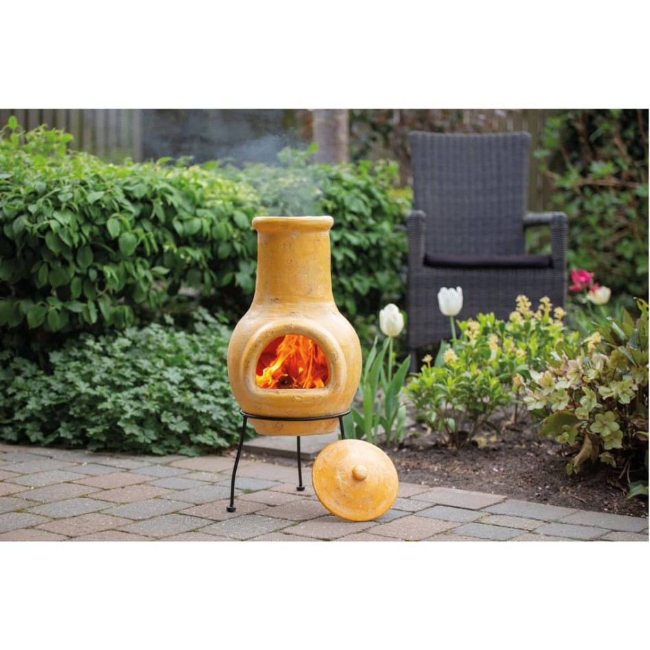 Redfire Chimenea Tampico arcilla amarilla 31x31x68