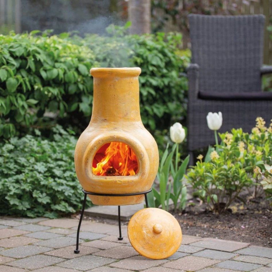 Redfire Chimenea Tampico arcilla amarilla 31x31x68
