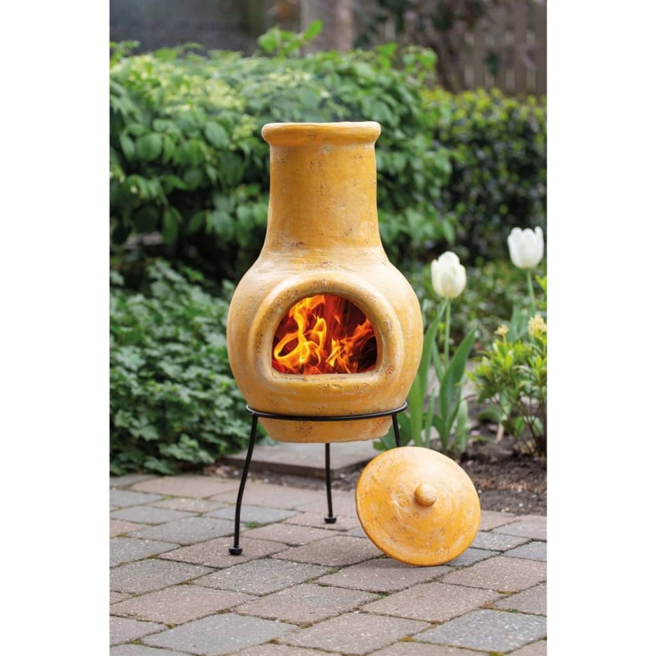 Redfire Chimenea Tampico arcilla amarilla 31x31x68