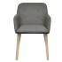 Sillas de comedor 2 uds tela y madera maciza roble gris