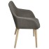 Sillas de comedor 2 uds tela y madera maciza roble gris