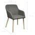 Sillas de comedor 2 uds tela y madera maciza roble gris