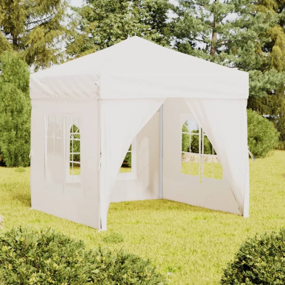 Carpa para fiestas plegable con paredes laterales blanco 2x2