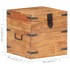 Baúl de madera maciza de acacia 40x40x40
