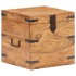Baúl de madera maciza de acacia 40x40x40