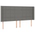 Cama box spring colchón y luces LED tela gris oscuro 160x200