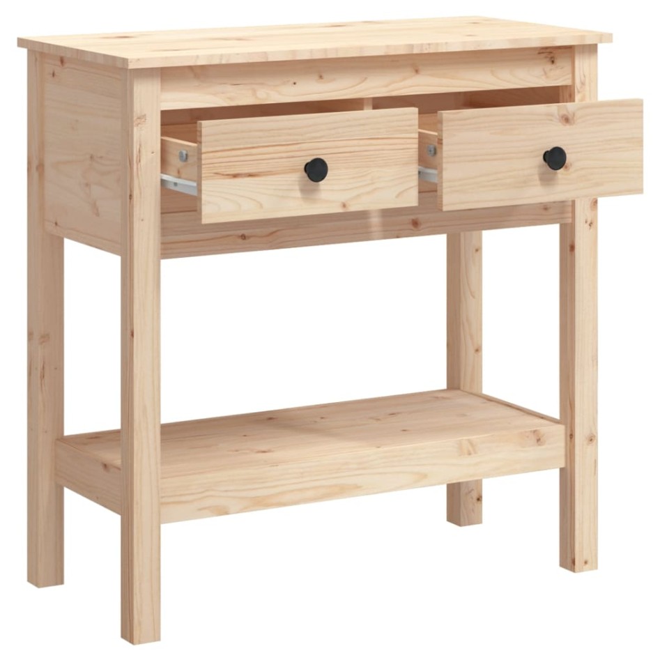 Mesa consola madera maciza de pino 75x35x75