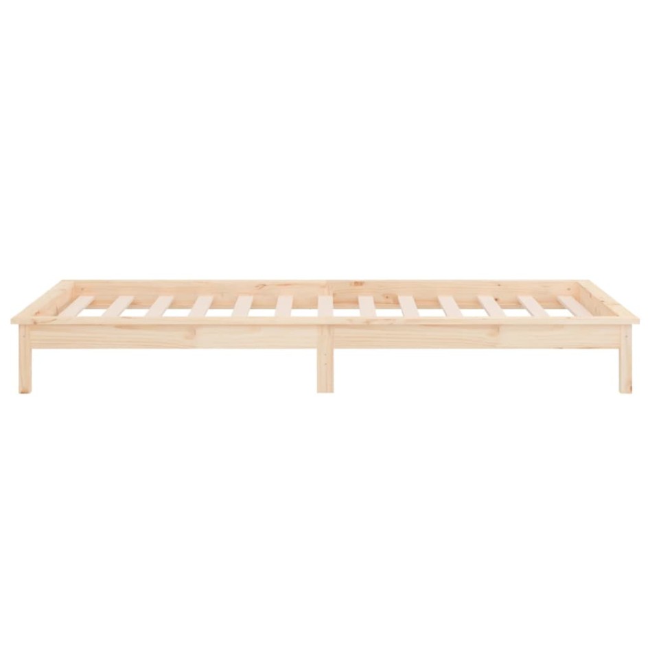 Estructura de cama LED sin colchón madera maciza 90x200