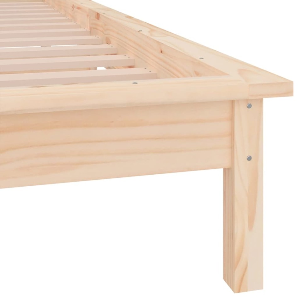 Estructura de cama LED sin colchón madera maciza 90x200