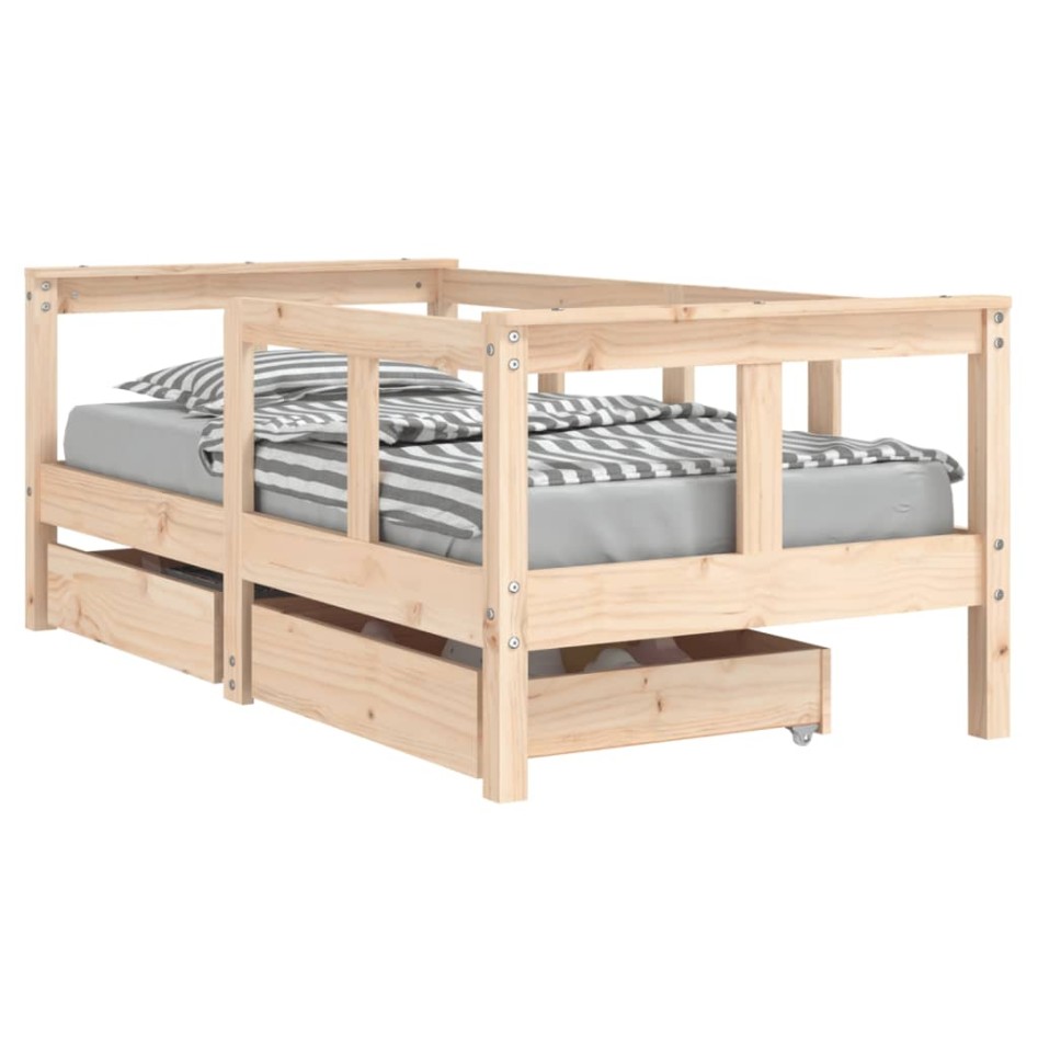 Estructura de cama para niños con cajones madera pino 70x140