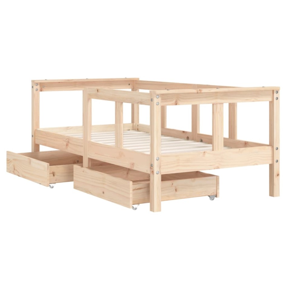 Estructura de cama para niños con cajones madera pino 70x140