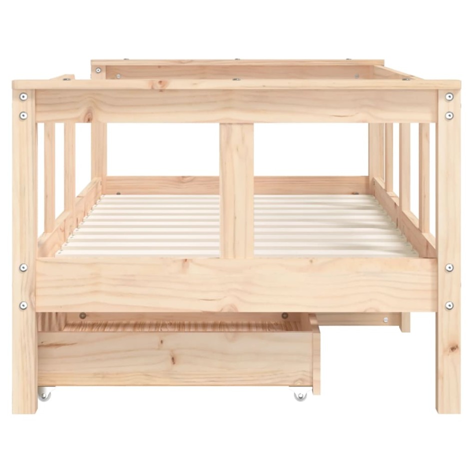 Estructura de cama para niños con cajones madera pino 70x140