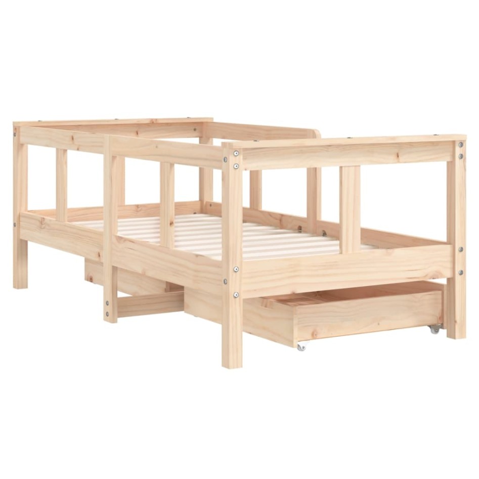Estructura de cama para niños con cajones madera pino 70x140
