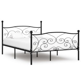 Estructura de cama con somier metal negro 120x200