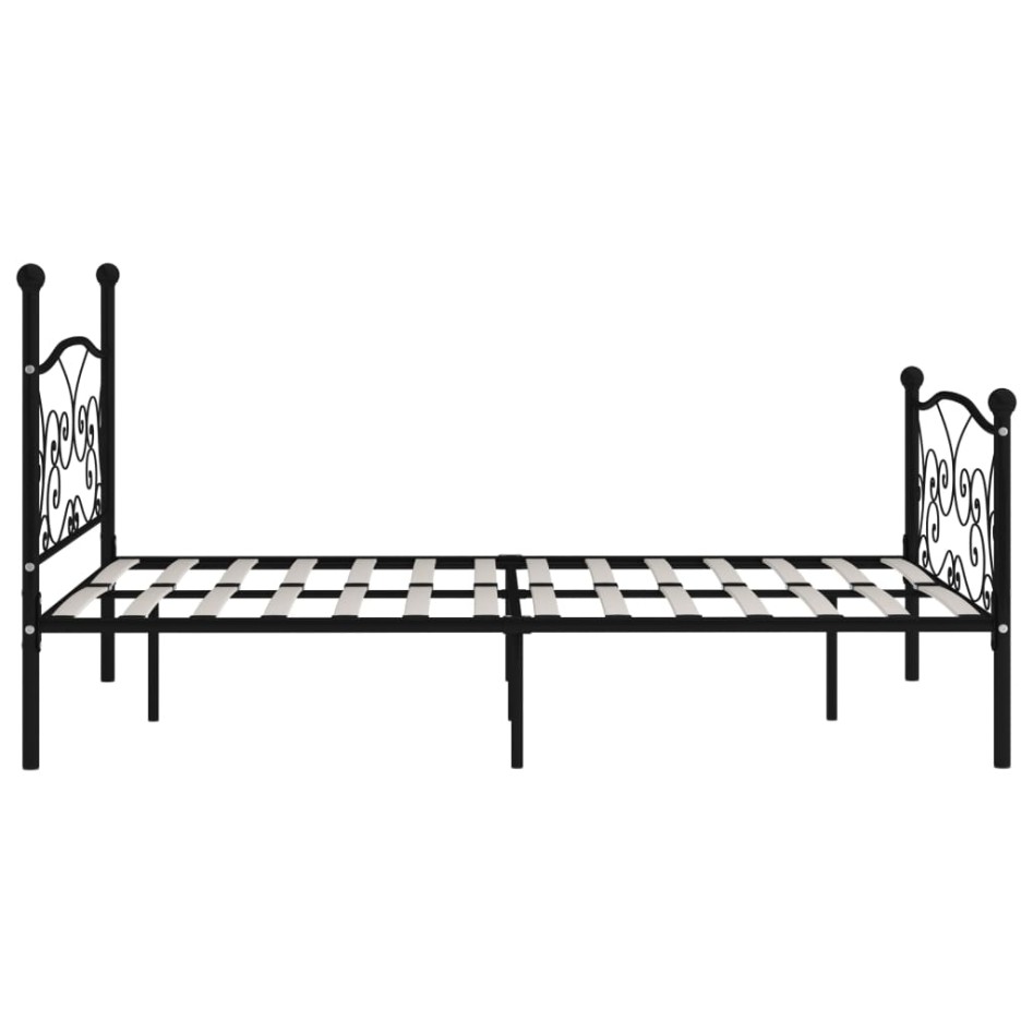 Estructura de cama con somier metal negro 120x200