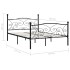 Estructura de cama con somier metal negro 120x200