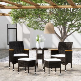 Juego de muebles de jardín 5 piezas ratán sintético