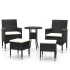 Juego de muebles de jardín 5 piezas ratán sintético
