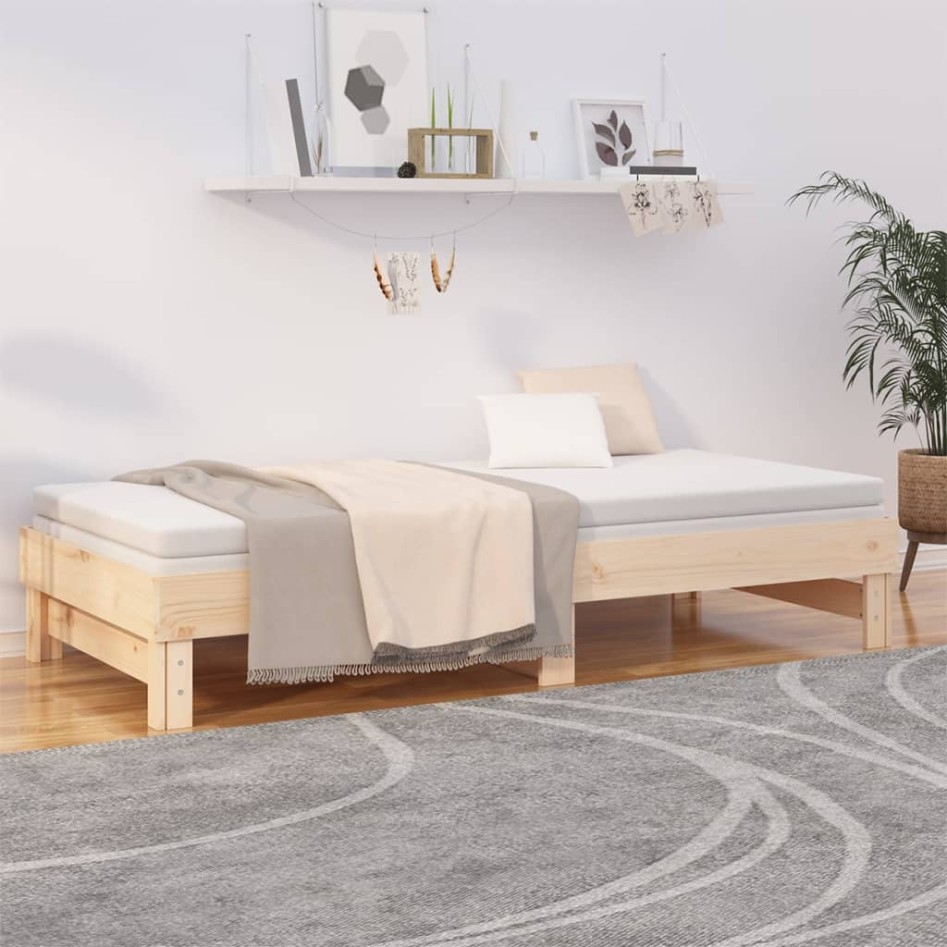 Sofá cama extraíble madera maciza de pino 2x(90x200)