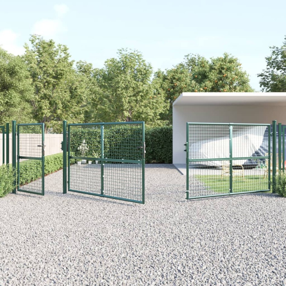 Puerta de malla de jardín acero galvanizado verde 500x175