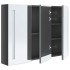 Mueble de baño con espejo LED gris brillante 89x14x62