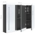 Mueble de baño con espejo LED gris brillante 89x14x62