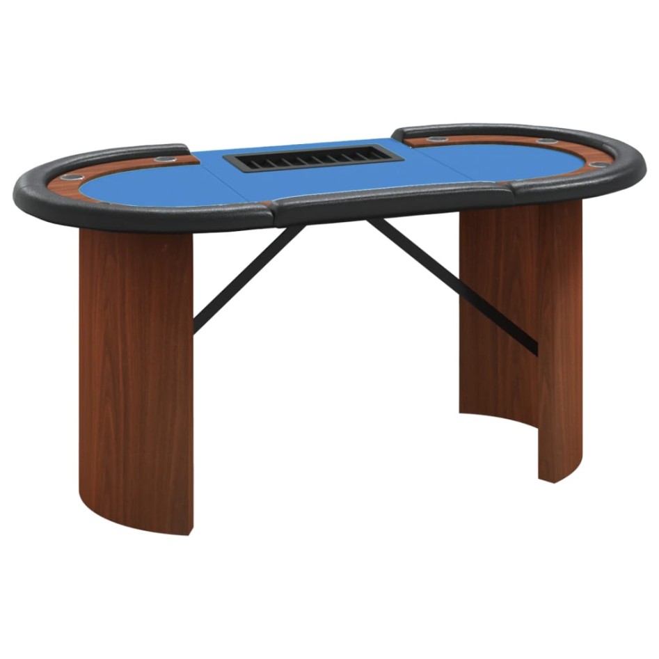 Mesa de póquer 10 jugadores bandeja fichas azul 160x80x75